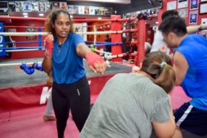 Students practicing dodging techniques with dedication and determination.