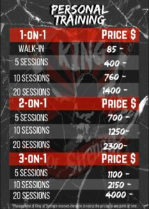 Personal Training Rates